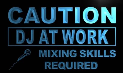 Caution DJ At Work Neon Light Sign
